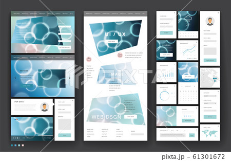 Website template design with interface elements Website template design with interface elements 61301672