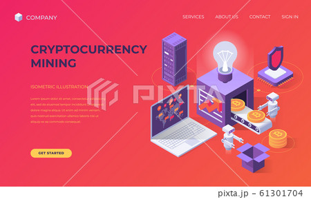Landing page for cryptocurrency mining 61301704