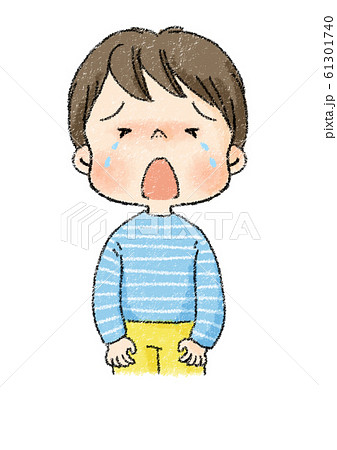 Boy Crying Black Line Stock Illustration