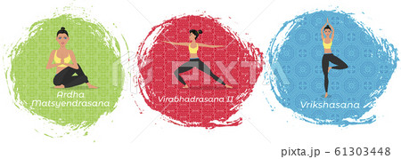 Yoga training vector illustration in flat style 61303448