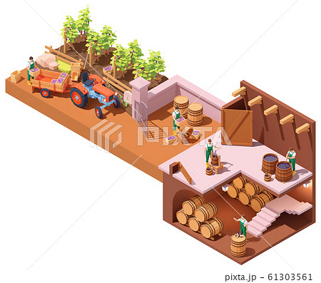 Vector isometric winery and wine making Vector isometric winery and wine making 61303561