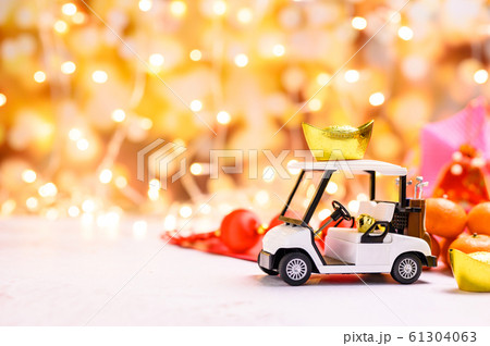 Chinese New Year, Golf car with China gold ingots, Chinese New Year, Golf car with China gold ingots, 61304063