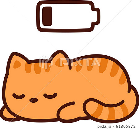 Cute cartoon sleeping cat - Stock Illustration [61305875] - PIXTA