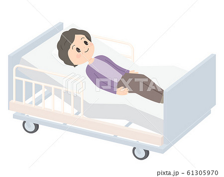 介護用ベッドのギャッジアップのイラスト 良い上げ方のイラスト素材