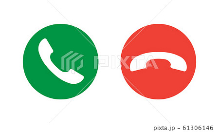 Call answer and reject buttons on white isolated 61306146