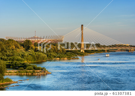 Vistula River at sunset in city of Warsaw Vistula River at sunset in city of Warsaw 61307381