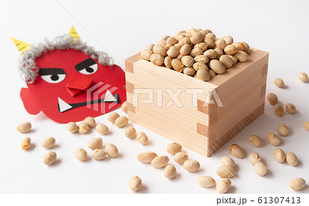 炒り大豆　煎り大豆　福豆　節分　赤鬼　炒り豆 61307413