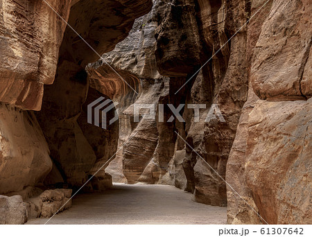 The Siq in Petra, Jordan The Siq in Petra, Jordan 61307642