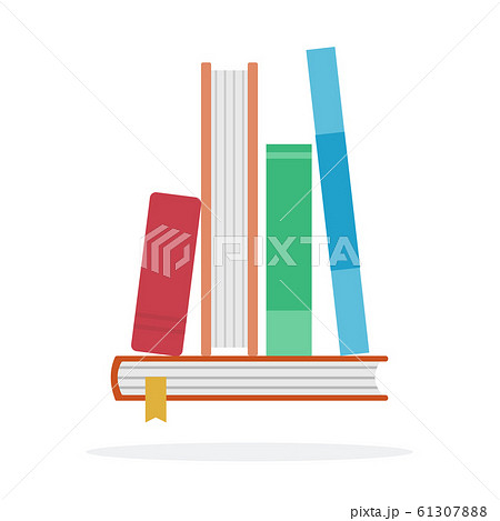 Stacked books in a row vector flat isolated Stacked books in a row vector flat isolated 61307888