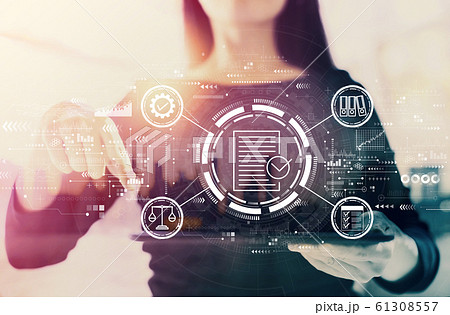 Compliance concept with businesswoman 61308557