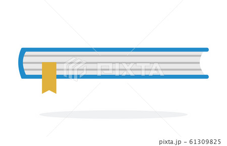 Blue book with a bookmark in thickness 61309825