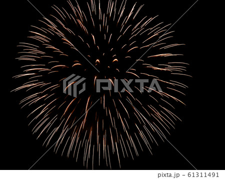Colorful firework in night sky close up 61311491