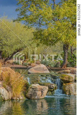 Water fall at Anthem in the Sonoran Desert, Maricopa County, Arizona USA 61312382