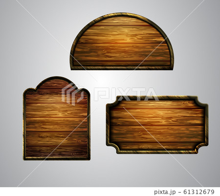 Vector realistic illustration of wooden signboard 61312679