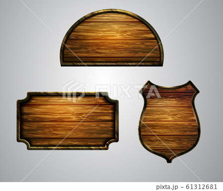 Vector realistic illustration of wooden signboard 61312681