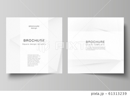 Vector layout of two square covers design templates for brochure, flyer, magazine, cover design, book design, brochure cover. Halftone effect decoration with dots. Dotted pop art pattern decoration. Vector layout of two square covers design templates for brochure, flyer, magazine, cover design, book design, brochure cover. Halftone effect decoration with dots. Dotted pop art pattern decoration. 61313239