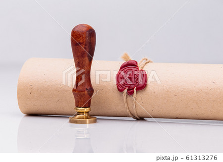 Notary's public pen and stamp on testament and last will. Notary public 61313276