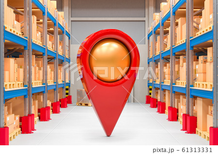 Parcel tracking concept. Map pointer 61313331