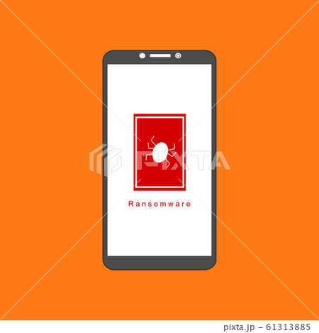 smartphone virus alert. Malware trojan 61313885