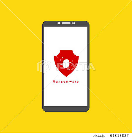 smartphone virus alert. Malware trojan 61313887