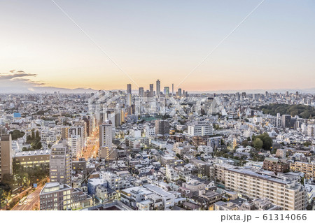 東京都文京区後楽園から見た東京の夕景 61314066