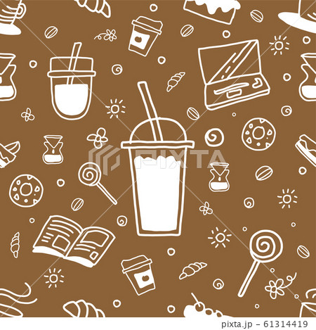 Seamless pattern vector of coffee and sweet Seamless pattern vector of coffee and sweet 61314419
