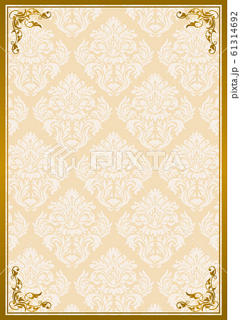 Damask pattern background and antique frame... - Stock Illustration  [61314692] - PIXTA