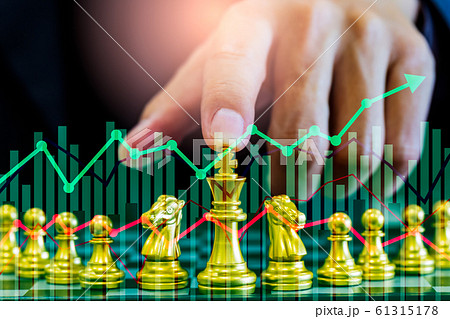 Chess Game On Chess Board On Stock Market Or Forex Trading Graph Chart For  Financial Investment Concept. Economy Trends For Digital Business Marketing  Strategy Analysis. Abstract Finance Background. Stock Photo, Picture and