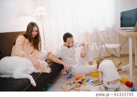 happy family spending time together at home 61315735