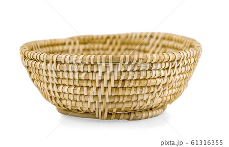 vintage weave wicker basket an isolated on white vintage weave wicker basket an isolated on white 61316355
