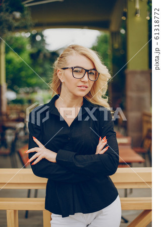 businesswoman in a city businesswoman in a city 61318772