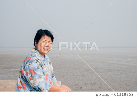 Woman happy travel freedom carefree relax at sea Woman happy travel freedom carefree relax at sea 61319258