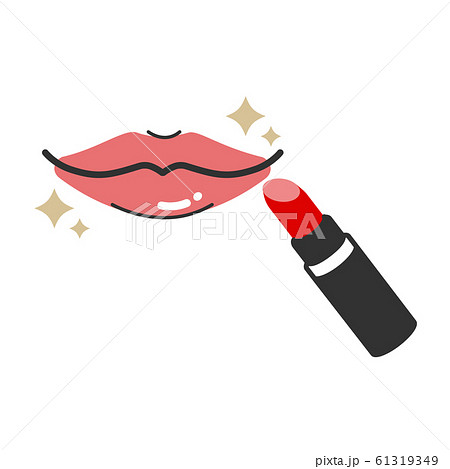 唇 口紅 リップ 赤のイラスト素材