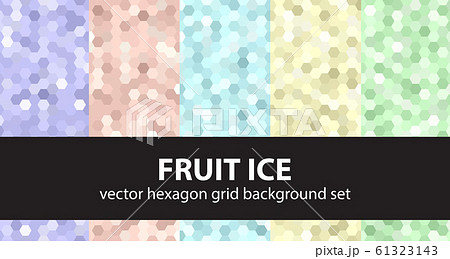 Hexagon pattern set "Fruit Ice". Vector seamless 61323143