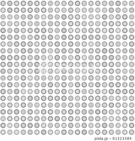 Grey polka dot pattern with rings. Seamless vector 61323384