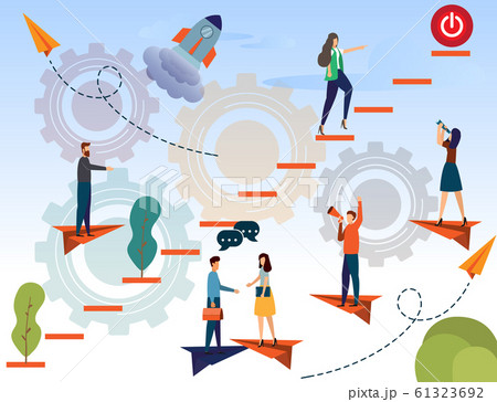 businessman running up the stairs and push start businessman running up the stairs and push start 61323692