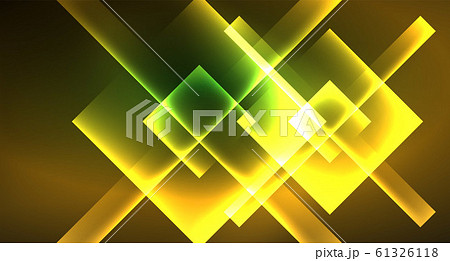 Neon geometric abstract background in hipster style on light background. Space retro design. Color geometric pattern. Square shape abstract background. 61326118