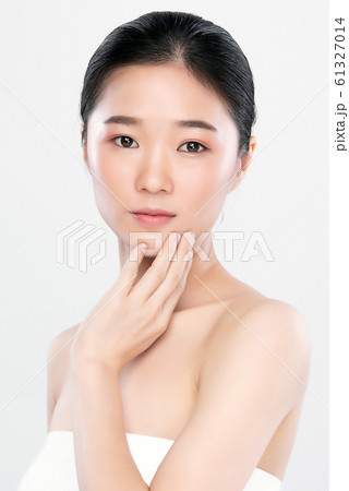 Beautiful Young Asian Woman with Clean Fresh Skin, Beautiful Young Asian Woman with Clean Fresh Skin, 61327014