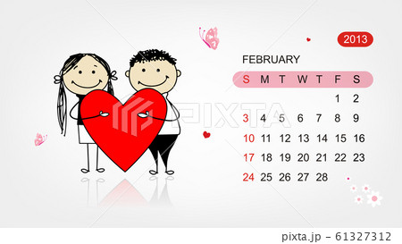 Vector calendar 2013. Valentine day for your Vector calendar 2013. Valentine day for your 61327312