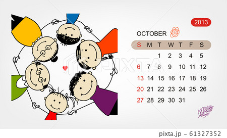 Vector calendar 2013. Family illustration for your Vector calendar 2013. Family illustration for your 61327352