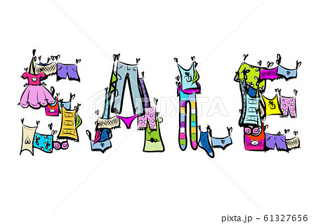 Sale of clothes. Sketch for your design Sale of clothes. Sketch for your design 61327656