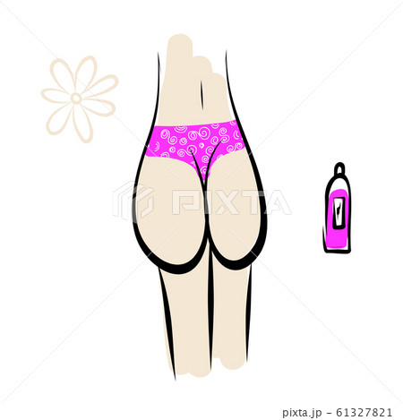 Sexy female buttocks in panties 61327821