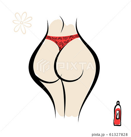 Sexy female buttocks in panties 61327828