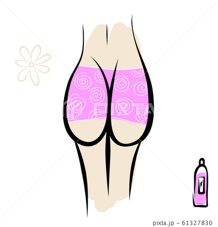 Sexy female buttocks in panties 61327830