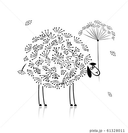 Funny sheep, sketch for your design 61328011