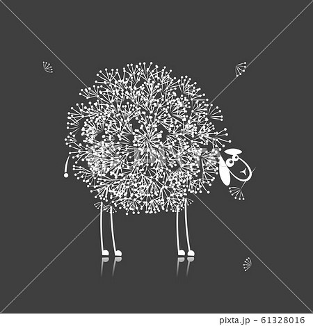 Funny sheep, sketch for your design 61328016