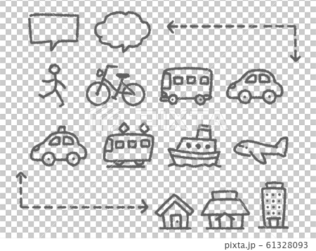 手描き風アイコン 61328093