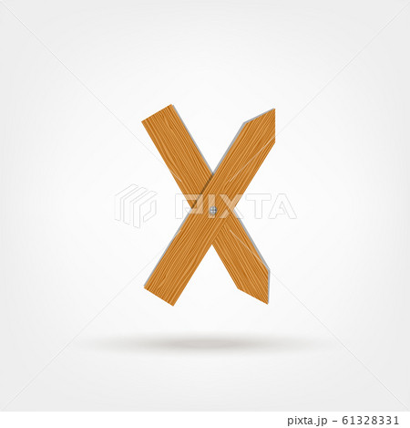 Letter made from wooden boards for your design 61328331