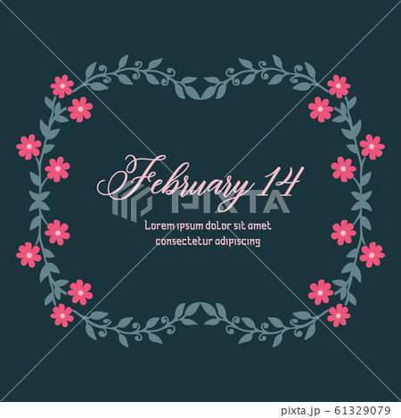 Crowd of beautiful leaf and flower frame, for elegant 14 February greeting card wallpaper concept. Vector Crowd of beautiful leaf and flower frame, for elegant 14 February greeting card wallpaper concept. Vector 61329079