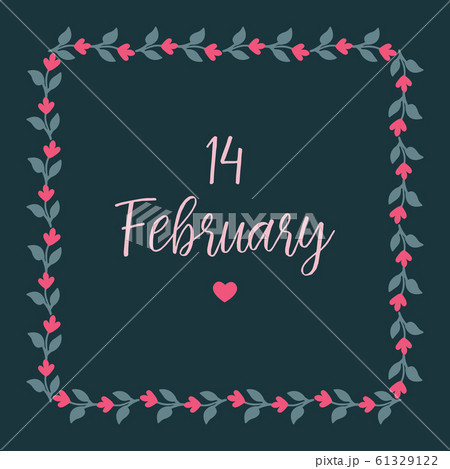 Romantic leaf and wreath frame, for beautiful 14 February greeting card design. Vector Romantic leaf and wreath frame, for beautiful 14 February greeting card design. Vector 61329122